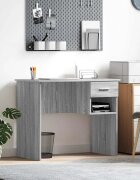 vidaXL Бюро Сив Сонома 90 x 49 x 75 см Инженерна дървесина