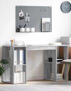 vidaXL Бюро Сив Сонома Инженерна дървесина 130 x 50.5 x 75 см