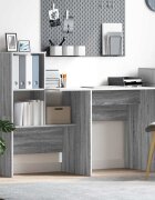 vidaXL Бюро Сив Сонома Инженерна дървесина 1315 x 50 x 1065 см