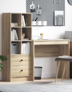 vidaXL Бюро Сонома дъб 1255 x 40 x 127 см 2 бр.