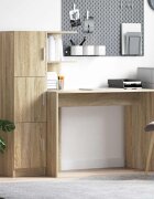 vidaXL Бюро Сонома дъб 133.5 x 50 x 124 см 2 бр.