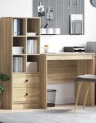 vidaXL Бюро Сонома дъб 1355 x 50 x 127 см 2 бр.