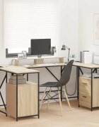 vidaXL Бюро Сонома дъб Инженерна дървесина 182 x 101 x 875 см