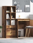 vidaXL Бюро Старо дърво 1055 x 50 x 127 см 2 бр.