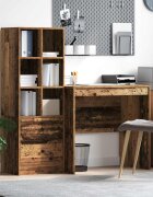 vidaXL Бюро Старо дърво 1255 x 50 x 127 см 2 бр.