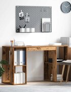 vidaXL Бюро Старо дърво Инженерна дървесина 130 x 50.5 x 75 см