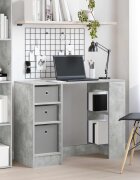 vidaXL Бюро Циментено сиво 100 x 40 x 75 cm Инженерна дървесина