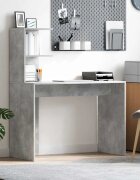 vidaXL Бюро Циментено сиво 102 x 50 x 124 см Инженерна дървесина