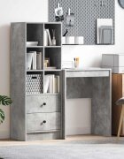vidaXL Бюро Циментено сиво 1055 x 34 x 127 см 2 бр.