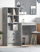 vidaXL Бюро Циментено сиво 1055 x 50 x 127 см 2 бр.