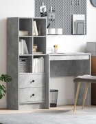 vidaXL Бюро Циментено сиво 1155 x 40 x 127 см 2 бр.