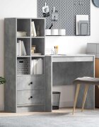 vidaXL Бюро Циментено сиво 1155 x 50 x 127 см 2 бр.