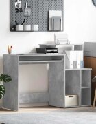 vidaXL Бюро Циментено сиво 1205 x 44 x 885 см Инженерна дървесина