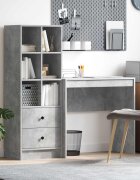 vidaXL Бюро Циментено сиво 1255 x 40 x 127 см 2 бр.