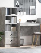 vidaXL Бюро Циментено сиво 1355 x 50 x 127 см 2 бр.