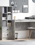 vidaXL Бюро Циментено сиво 145.5 x 50 x 127 см 2 бр.