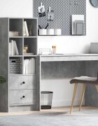 vidaXL Бюро Циментено сиво 1455 x 40 x 127 см 2 бр.