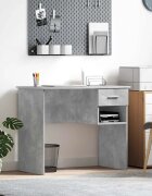vidaXL Бюро Циментено сиво 90 x 49 x 75 см Инженерна дървесина