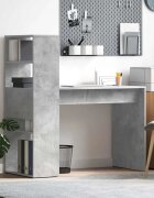 vidaXL Бюро Циментено сиво Инженерна дървесина 113 x 54 x 120 см