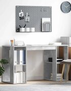 vidaXL Бюро Циментено сиво Инженерна дървесина 130 x 50.5 x 75 см
