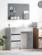 vidaXL Бюро Циментено сиво Инженерна дървесина 90 x 37.5 x 75 см