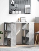 vidaXL Бюро Циментено сиво Инженерна дървесина 90 x 50 x 75 см