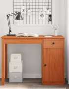 vidaXL Бюро Восъчен Кафяв 100 x 50 x 74 см Масивна боровина