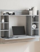 vidaXL Бюро за стенен монтаж сив сонома 105x48x75см инженерно дърво