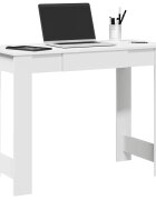 vidaXL Бюрото в бяло 100x45x75 cm от иглолистно дърво