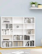 vidaXL CD шкаф бял 100x23x895 см инженерно дърво