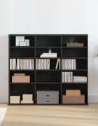 vidaXL CD шкаф черен дъб 100x23x895 см инженерно дърво