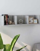 vidaXL CD стенен рафт бетонно сив 75x18x18 см инженерно дърво