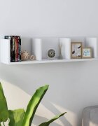 vidaXL CD стенен рафт бял 75x18x18 см инженерно дърво
