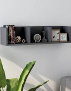 vidaXL CD стенен рафт сив 75x18x18 см инженерно дърво