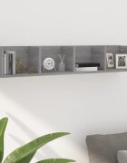 vidaXL CD стенен рафт сив сонома 100x18x18 см инженерно дърво