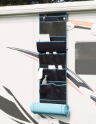 vidaXL Чанта за съхранение Черен и син 161 x 585 см оксфорд