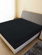 vidaXL Чаршаф с ластик черен 90x200 см памук