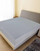 vidaXL Чаршаф с ластик сив 180x200 см памук