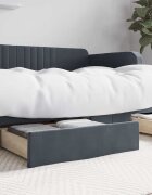 vidaXL Чекмеджета за легло 2 бр тъмносив инженерно дърво и кадифе