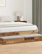 vidaXL Чекмеджета за легло Старо дърво 150 x 365 x 165 см