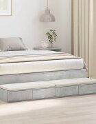 vidaXL Чекмеджета за легло Циментено сиво 140 x 365 x 165 см