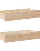 vidaXL Чекмеджета за под легло с колелца 2 бр 90x55x17 см бор масив