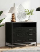 vidaXL Чекмеджетен шкаф 3-Чекмедже Черен дъб 70 x 41 x 70 см