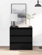 vidaXL Чекмеджетен шкаф 3-Чекмедже Черно 61 x 41 x 58 см