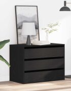 vidaXL Чекмеджетен шкаф 3-Чекмедже Черно 80 x 41 x 58 см