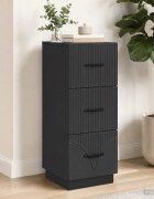 vidaXL Чекмеджетен шкаф 33 x 345 x 87 см Инженерна дървесина Черно