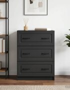 vidaXL Чекмеджетен шкаф 66 x 345 x 87 см Инженерна дървесина Черно