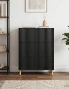 vidaXL Чекмеджетен шкаф 66 x 345 x 90 см Инженерна дървесина Черно
