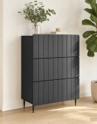 vidaXL Чекмеджетен шкаф 66 x 345 x 92 см Инженерна дървесина Черно