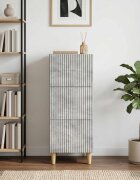 vidaXL Чекмеджетен шкаф Бетонно сиво 33 x 345 x 90 см
